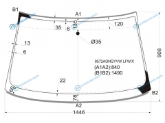 8572AGNGYVW LFWX Стекло лобовое AUDI A4S4 (B6B7) 45D 00-09