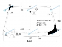 8574AGSGYVW LFWX Стекло лобовое AUDI A4S4 2D CBR 01-07