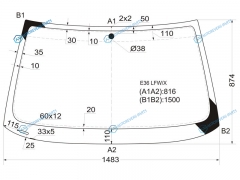 E36 LFWX Стекло лобовое BMW 3-SERIES 91-99 345DCOMPACT 91-98