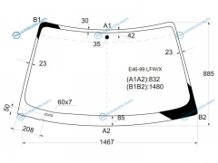 E46-99 LFWX Стекло лобовое BMW 3-SERIES E46 45D 98-05