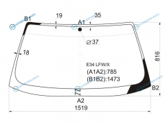 E34 LFWX Стекло лобовое BMW 5-SERIES 45D 88-95