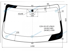CZH-V5-CP LFWX Стекло лобовое BRILLIANCE V5 5D 12-