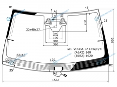 GLS-VCSHA-2Z LFWHX Стекло лобовое c обогревом щеток + дд 2 камеры MERCEDES-BENZ GLSGLE 16-19