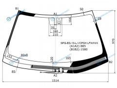 SPG-ES-13-L-VCPSH LFWHX Стекло лобовое c обогревом щеток + дд LEXUS ES 12-18