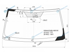8394AGABLHMVW Стекло лобовое c обогревом щеток + дд TOYOTA LAND CRUISER PRADOLEXUS GX460 09-
