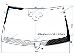 5394AGNCHMVZ1L LFWX Стекло лобовое c обогревом щеток + дд+ 2 камеры MERCEDES-BENZ GLSGLE (W166) 16-19