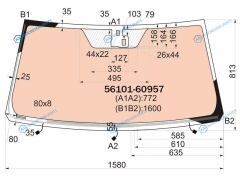 56101-60957 Стекло лобовое c полным обогревом + дд TOYOTA LAND CRUISER J200 13-15