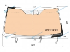 56101-60F90 Стекло лобовое c полным обогревом + дд TOYOTA LAND CRUISER PRADO 17-
