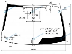CTS-CPE-VCP LFWX Стекло лобовое CADILLAC CTS 2D CPE 11-14