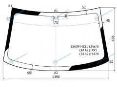 CHERY-S21 LFWX Стекло лобовое CHERY QQ6 (S21) 4D 06-10
