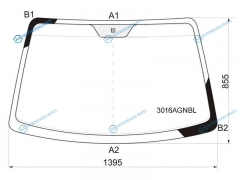 3016AGNBL Стекло лобовое CHEVROLET LACETTI DAEWOO NUBIRA 45D 04-13