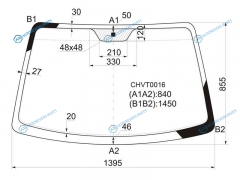 CHVT0016 Стекло лобовое CHEVROLET LACETTI DAEWOO NUBIRA 45D 04-13