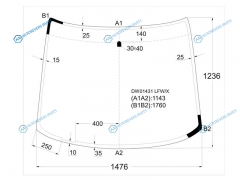 DW01431 LFWX Стекло лобовое CHEVROLET LUMINA APVPONTIAC TRANS SPORT MINI VAN 89-96