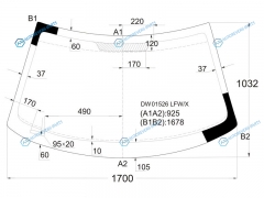 DW01526 LFWX Стекло лобовое CHRYSLER PACIFICA 5D 04-08