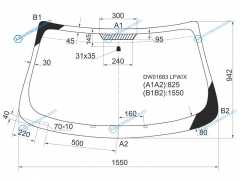 DW01683 LFWX Стекло лобовое CHRYSLER SEBRING 4D 07-11DODGE AVENGER 07-14