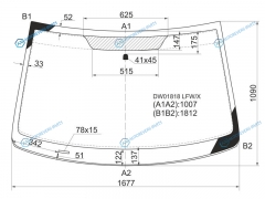 DW01818 LFWX Стекло лобовое CHRYSLER TOWN&COUNTRY 10-17DODGE CARAVAN 10-17