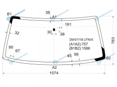DW01118 LFWX Стекло лобовое CHRYSLER TOWN&COUNTRYDODGE CARAVAN 90-95