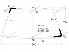 BX LFWX Стекло лобовое CITROEN 5D HBKWGN 83-93