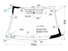 C3 LFWX Стекло лобовое CITROEN 5D HBK 02-09
