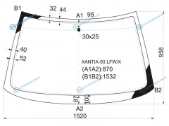 XANTIA-93 LFWX Стекло лобовое CITROEN XANTIA HBKWGN 93-01