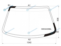 3003AGNBL Стекло лобовое DAEWOOCHEVROLET LANOS 45D 05-09ZAZ CHANCE 05-14