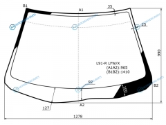 L91-R LFWX Стекло лобовое DAIHATSU MOVE L175185 5D HBK 06-10