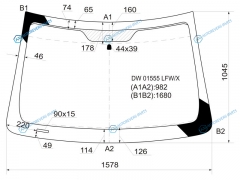 DW01555 LFWX Стекло лобовое DODGE DURANGO 04-09