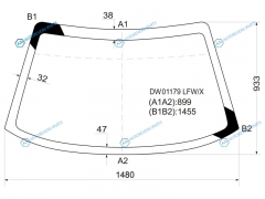DW01179 LFWX Стекло лобовое DODGE NEON 24D CPESED 95-99