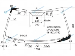 DW01512 LFWX Стекло лобовое DODGE RAM PICKUP 01-09