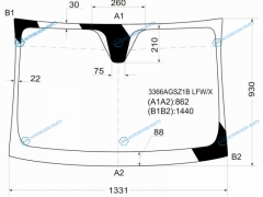 3366AGSZ1B LFWX Стекло лобовое FIAT 500 07-