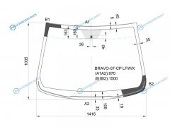 BRAVO-07-CP LFWX Стекло лобовое FIAT BRAVO 5D HBK 07-14