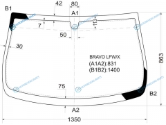 BRAVO LFWX Стекло лобовое FIAT BRAVOBRAVA 35D HBK 95-01FIAT MAREA 45D 96-02