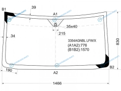 3354AGNBL LFWX Стекло лобовое FIAT DOBLO 01-