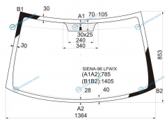 SIENA-96 LFWX Стекло лобовое FIAT PALIO 35D HBKWGN 96-04FIAT SIENA 4D 96-02