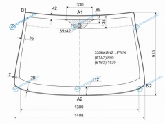 3356AGNZ LFWX Стекло лобовое FIAT STILO 3D 01-07