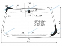 3337AGN LFWX Стекло лобовое FIAT TEMPRA 45D 90-98FIAT TIPO 35D 88-95