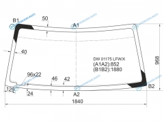 DW01175 LFWX Стекло лобовое FORD ECONOLINE BUS 92-03