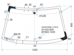 3545AGNBLV LFWX Стекло лобовое FORD ESCORT 4D 90-95