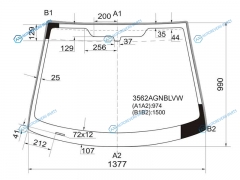 3562AGNBLVW Стекло лобовое FORD FIESTA 35D 01-08