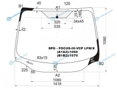 SPG-FOCUS-III-VCP LFWX Стекло лобовое FORD FOCUS III 45D 11-19