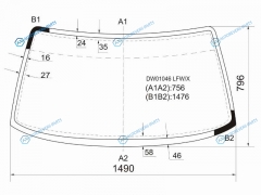DW01046 LFWX Стекло лобовое FORD PROBE 2D CPE 88-92