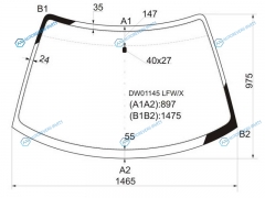 DW01145 LFWX Стекло лобовое FORD PROBE 2D CPE 93-97