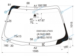 DW01460 LFWX Стекло лобовое FORD TAURUS 45D SEDWGN 02-07