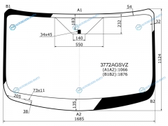 3772AGSVZ Стекло лобовое FORD TRANSIT (низкаясредняя крыша) 13-