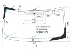 3739AGNBL LFWX Стекло лобовое FORD TRANSIT 00-