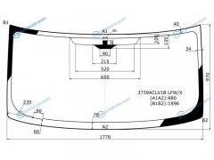3739ACLV1B LFWX Стекло лобовое FORD TRANSIT 00- (изм. шелк под зерк 06-)
