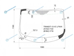 TRANSIT-13-VC LFWX Стекло лобовое FORD TRANSIT CUSTOM VAN 13-
