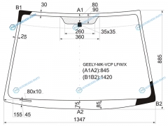 GEELY-MK-VCP LFWX Стекло лобовое GEELY MK 45D 06-15GEELY CROSS 10-