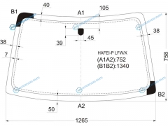 HAFEI-P LFWX Стекло лобовое HAFEI MINYI HFJ6370H 04-