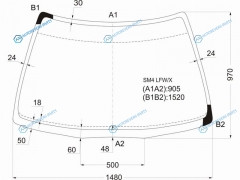 SM4 LFWX Стекло лобовое HONDA ACCORD 45D 89-93